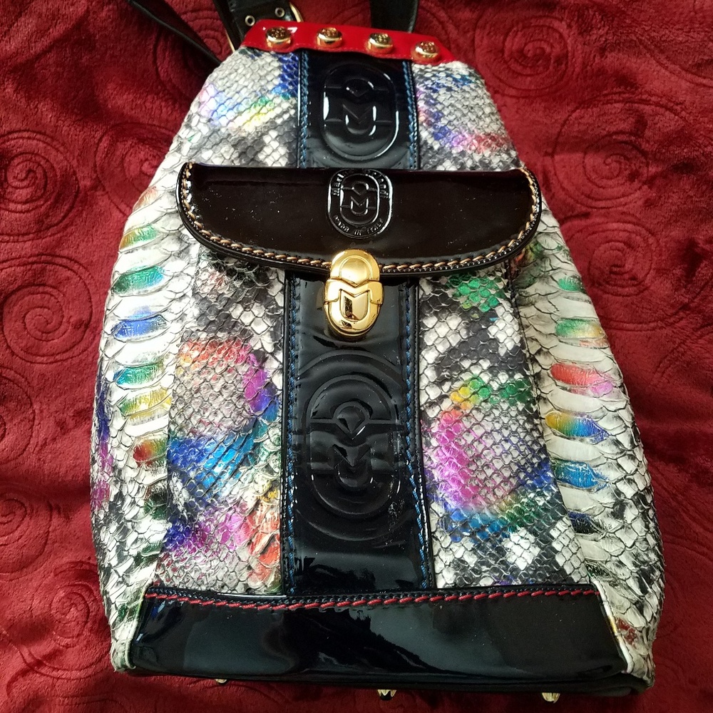 Marino Orlandi~ Rainbow 🌈 Python Sling/Bucket Bag